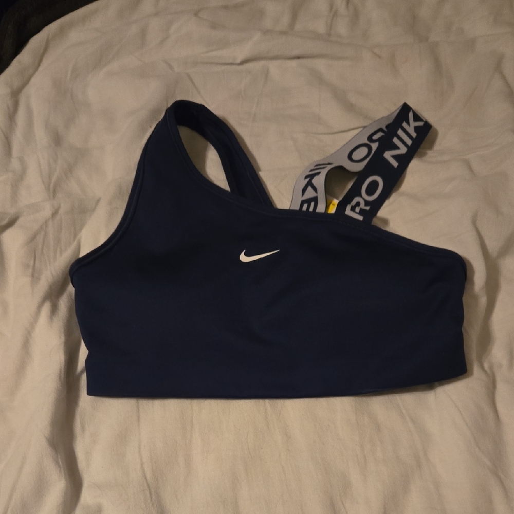 Nike Dri-Fit Dark Blue-Teal Sports Bra with Logo Strap Size Small